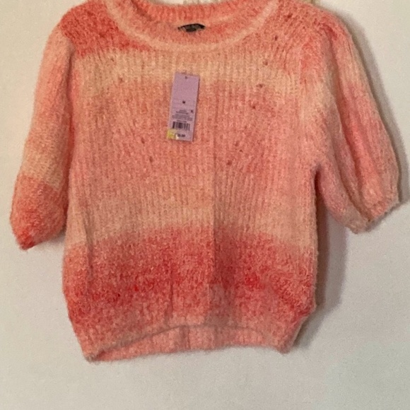 Ombre Peachy Pink crop sweater sz M 6-8 - Picture 1 of 9